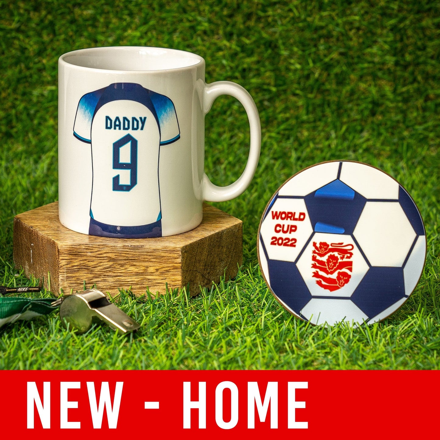 Personalised England World Cup Strip Family Mug Set