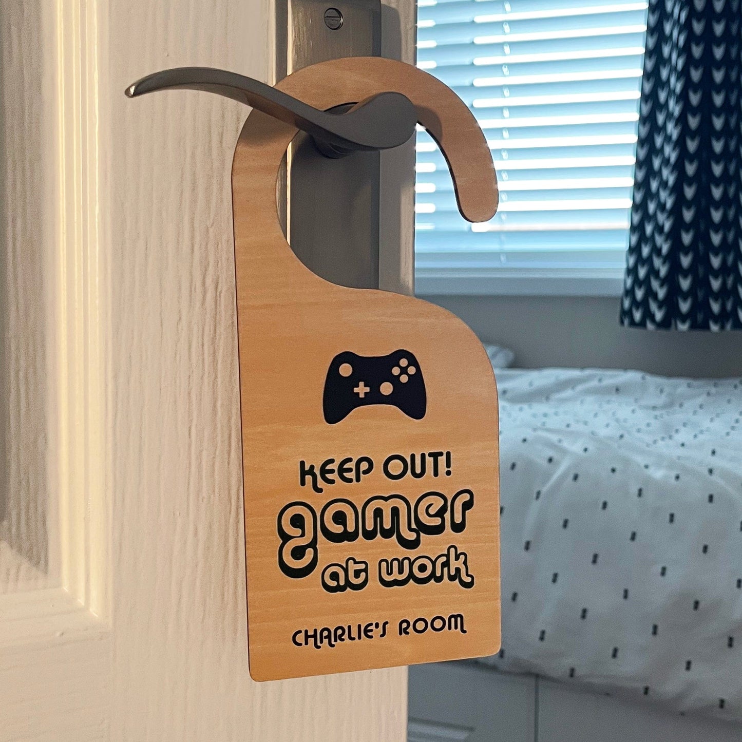 Gamer do not disturb door hanger gaming in progress