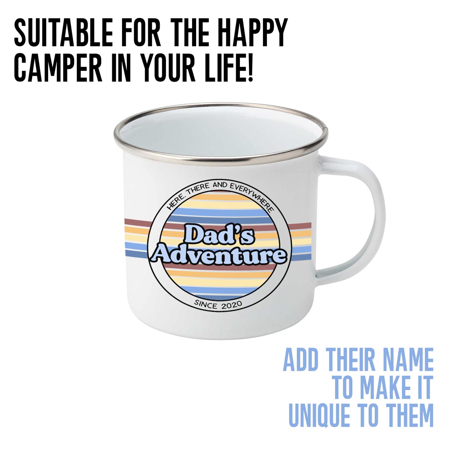 Personalised Retro Enamel Camping Mug