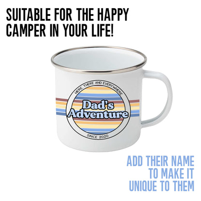 Personalised Retro Enamel Camping Mug