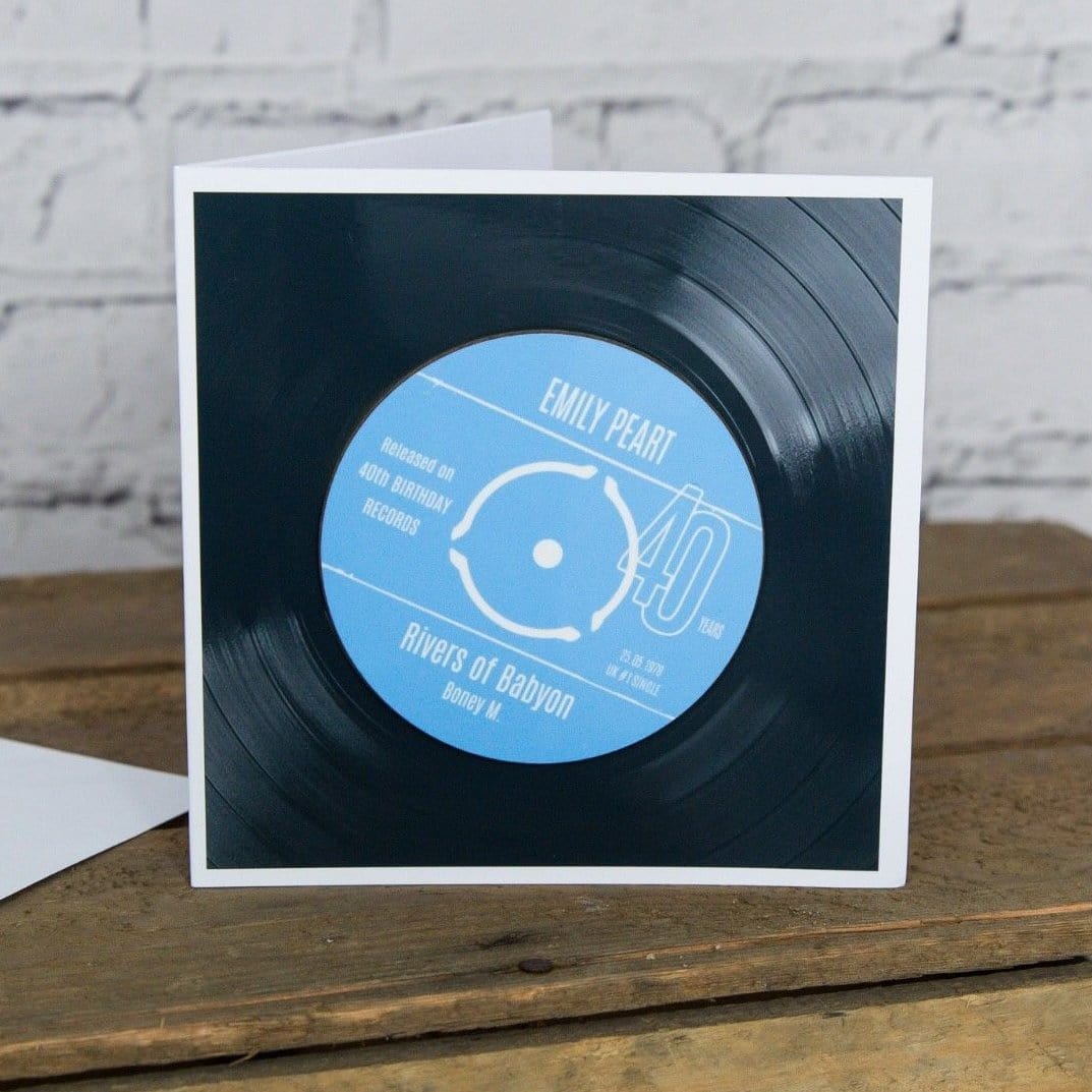 Personalised 40th Birthday Greetings Card Optional Coaster - With Number 1 Single Day Born Or Favourite Song